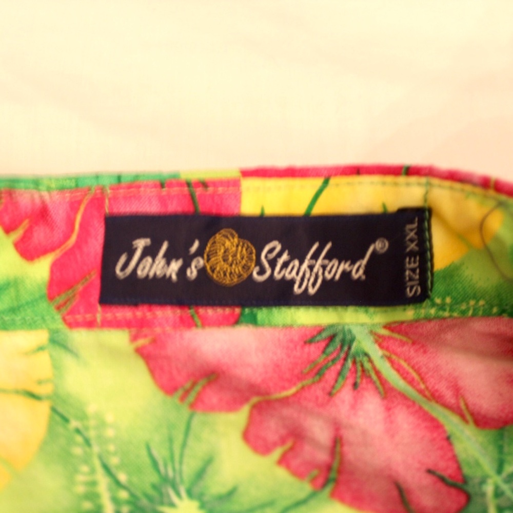 Vintage Bright Hawaiian Shirt John’s Stafford XL - Picture 7 of 9